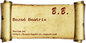 Bozsó Beatrix névjegykártya