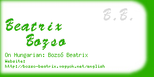 beatrix bozso business card